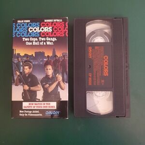 Colors VHS 1988 Sean Penn Robert Duvall Orion Home Video 8711 EP Mode R Rare